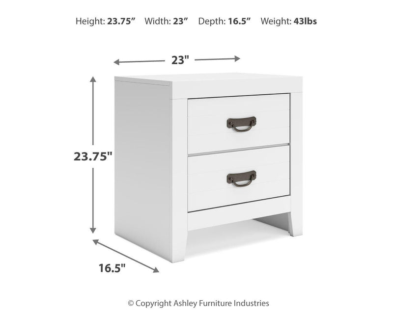 Ashley Furniture Binterglen bedroom set with bed frame, nightstands, and dresser in a stylish bedroom scene.