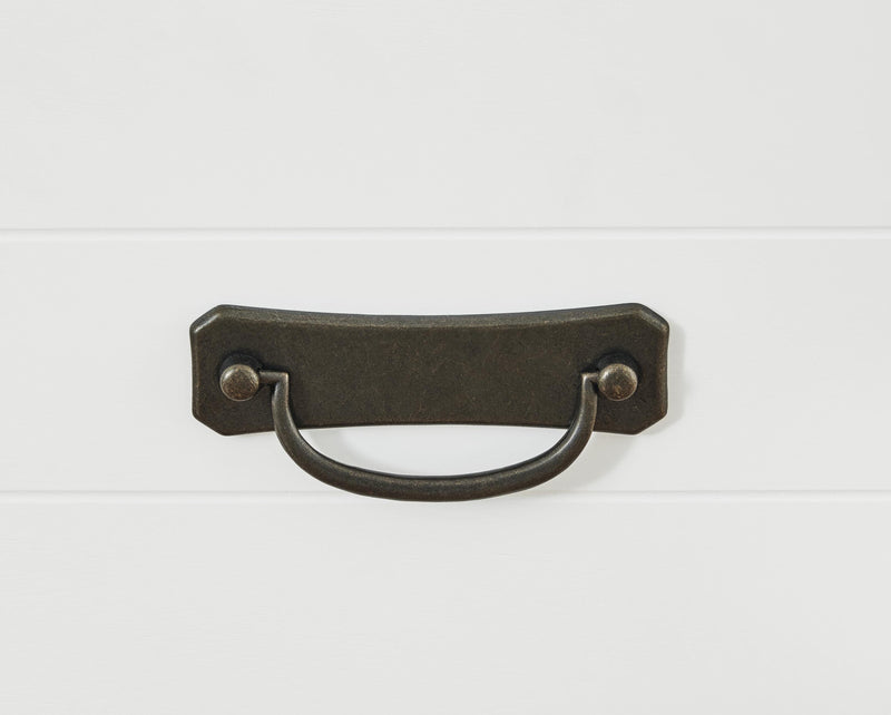Close-up of handle detail on Ashley Furniture Binterglen Bedroom Set, showcasing the elegant hardware design.