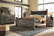 Ashley Furniture Wynnlow bedroom set with a modern bed frame, matching nightstands, and dresser in a stylish bedroom setting.