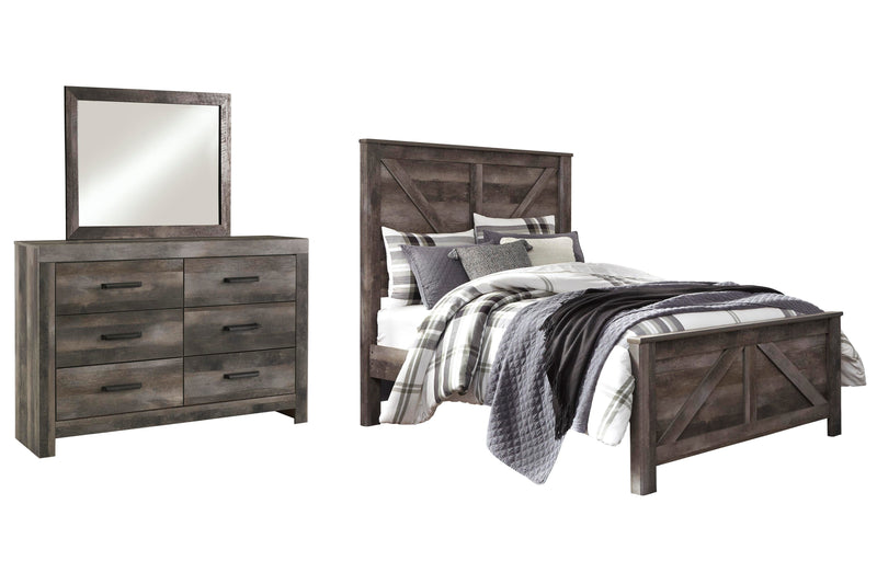 Ashley Furniture Wynnlow bedroom set featuring a modern bed frame, matching nightstands, and coordinating dresser in a stylish design.