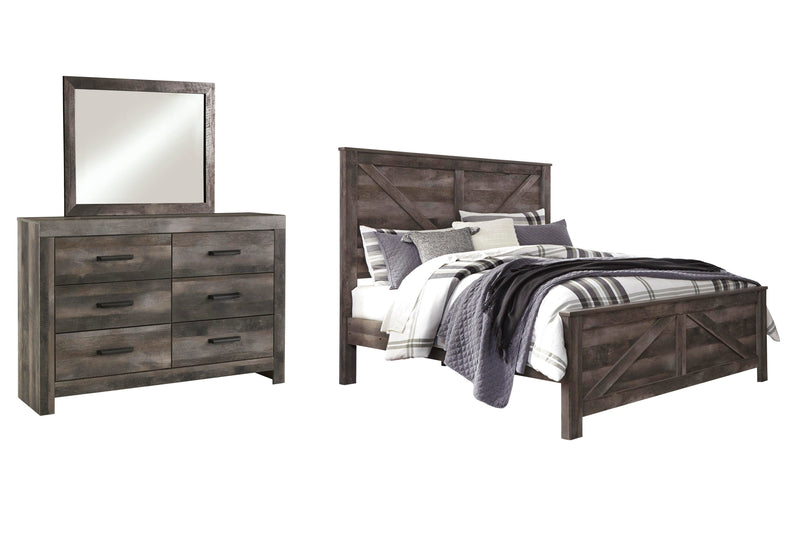 Ashley Furniture Wynnlow bedroom set featuring a bed frame, dresser, and nightstands in a stylish bedroom scene.