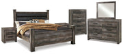 Ashley Furniture Wynnlow bedroom set including bed frame, nightstands, and dresser with elegant wood finish and classic design.