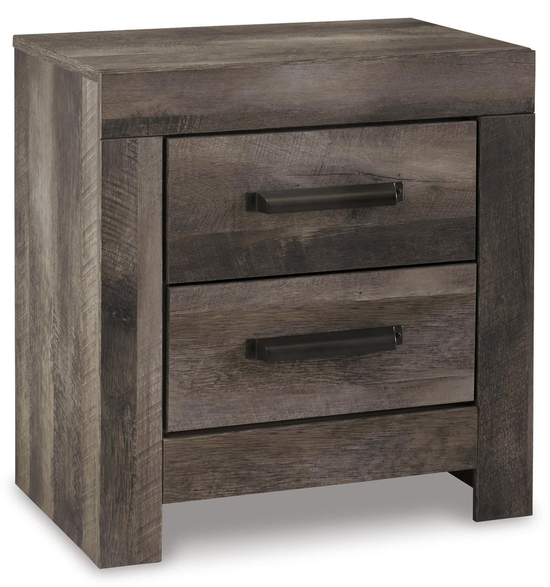 Ashley Furniture Wynnlow bedroom set featuring a bed, nightstands, and dresser with classic wood finish and elegant design.