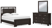 Ashley Furniture Covetown Bedroom Package with bed frame, nightstands, and dresser in a modern bedroom set.