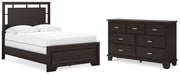 Ashley Furniture Covetown bedroom set including bed frame, nightstands, and dresser in a modern bedroom design.