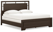 Ashley Furniture Covetown bedroom set with a bed, dresser, and nightstands arranged in a stylish modern bedroom scene.