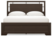 Ashley Furniture Covetown bedroom set with a bed, nightstands, and dresser in a modern design, shown from a head-on view.