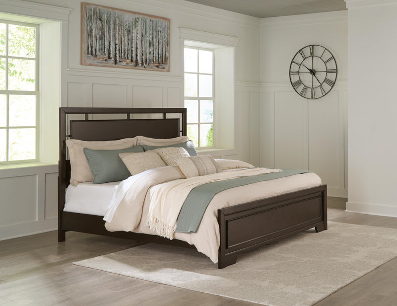 Ashley Furniture Covetown Bedroom Set with bed frame, nightstands, and dresser in a modern bedroom design.
