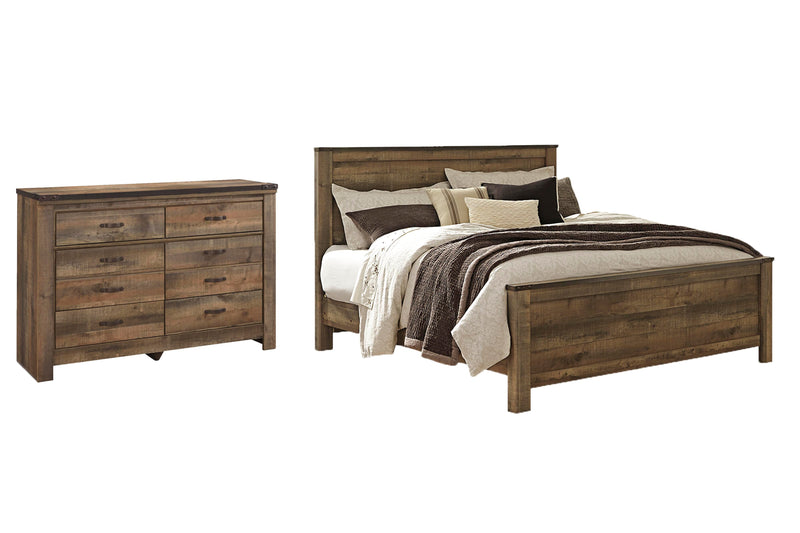 Ashley Furniture Trinell bedroom fireplace set with a cozy, modern design, featuring a fireplace insert and matching furniture elements.