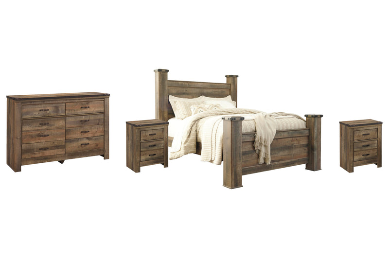 Ashley Furniture Trinell bedroom fireplace set with wooden mantel, decorative accents, and cozy design for a stylish bedroom centerpiece.