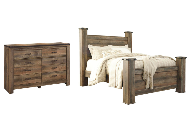 Ashley Furniture Trinell Bedroom Fireplace Set with dark wood finish and decorative fireplace insert for cozy bedroom ambiance.