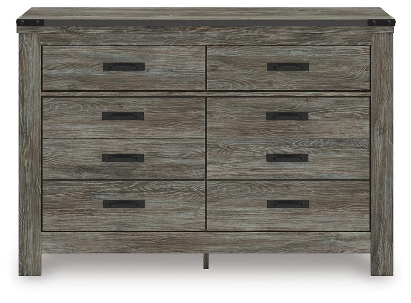 Ashley Furniture Frandern dresser with matching mirror, featuring a modern wood finish and sleek hardware.