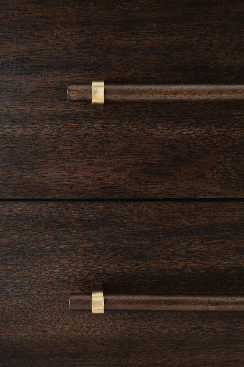 Ashley Furniture Dantenton dresser with matching mirror, featuring detailed drawer handles and a classic wood finish.