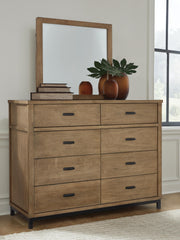 Ashley Furniture Tomtyn dresser and mirror set with a sleek wooden finish, featuring a spacious dresser with multiple drawers and a matching mirror.