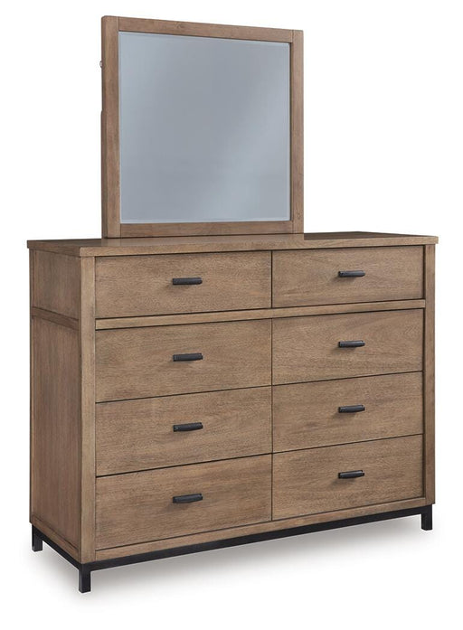 Ashley Furniture Tomtyn dresser with matching mirror, featuring a sleek wooden finish and modern design.