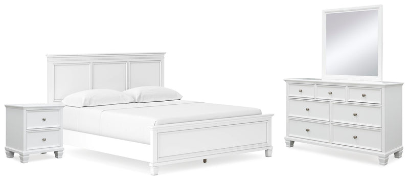 Ashley Furniture Fortman bedroom set with a modern bed frame, matching nightstands, and coordinated bedroom furniture in a stylish design.