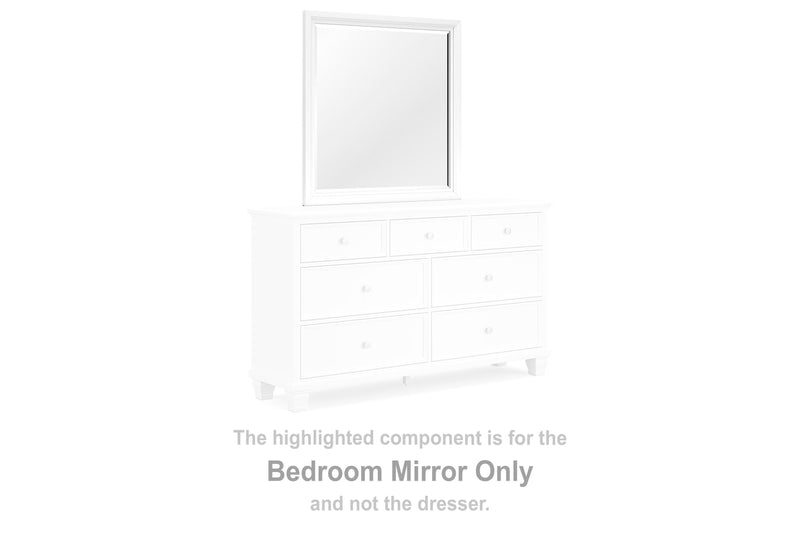 Ashley Furniture Fortman bedroom mirror with a sleek, framed design, perfect for adding style to your bedroom decor.