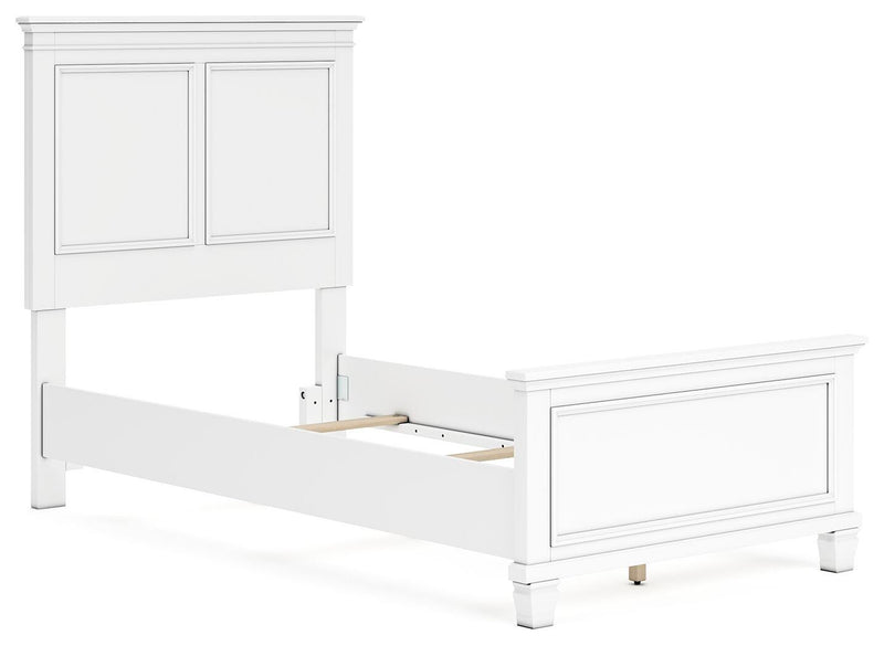 Ashley Furniture Fortman bed with a sleek, modern design featuring a sturdy frame and stylish headboard.
