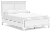 Ashley Furniture Fortman Bed with dark wood finish, shown from a side angle, featuring a sturdy headboard and elegant design.
