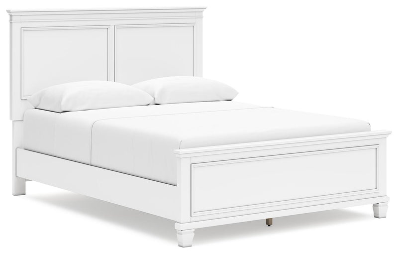 Ashley Furniture Fortman Bed with dark wood finish, shown from a side angle, featuring a sturdy headboard and elegant design.