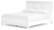 Ashley Furniture Fortman Bed with a stylish wooden frame and headboard, showcasing a modern bedroom design.