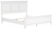Ashley Furniture Fortman Bed with a sleek wooden frame and modern design, shown from an angled side view.