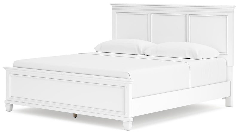 Ashley Furniture Fortman Bed with a sturdy wooden frame and stylish design, shown from an angled view.