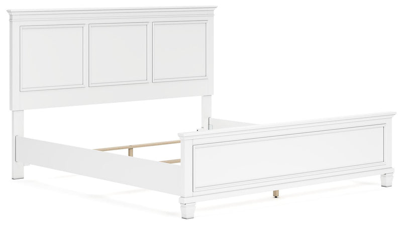 Ashley Furniture Fortman Bed with a sturdy frame and classic design, shown from an angled view in the image.
