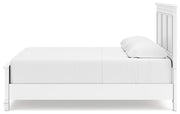 Ashley Furniture Fortman Bed with a modern design, showcasing a sturdy wooden frame and sleek headboard in natural wood finish.