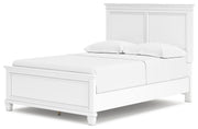 Ashley Furniture Fortman Bed with a sturdy wooden frame and modern design, shown from an angled view.