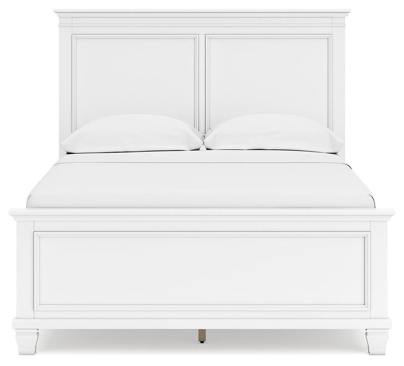 Ashley Furniture Fortman bedroom set featuring a stylish bed with a headboard, nightstands, and matching furniture in a modern design.
