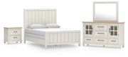 Ashley Furniture Shaybrock bedroom set with a modern bed frame, matching nightstands, and a spacious dresser in a contemporary style.