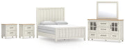 Ashley Furniture Shaybrock bedroom set featuring a bed frame, nightstands, and dresser in a modern, elegant design.