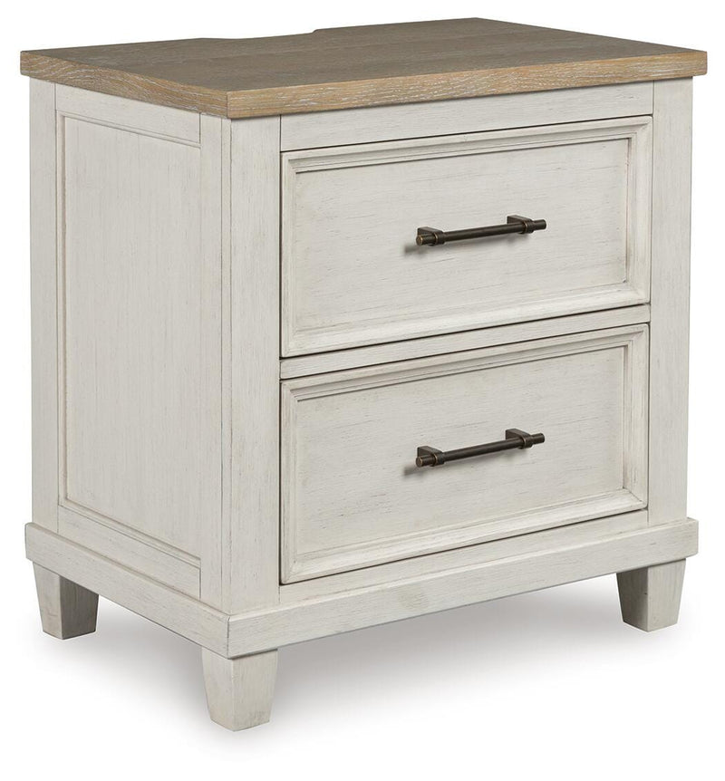 Ashley Furniture Shaybrock bedroom set with a bed, nightstands, and dresser in a modern bedroom scene.