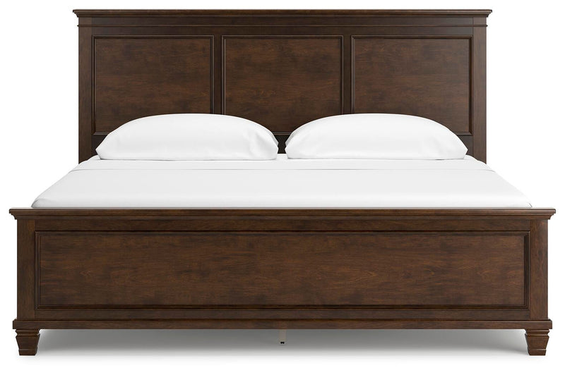 Ashley Furniture Danabrin Bed with headboard and footboard, showcasing a stylish wooden bed frame in natural finish.