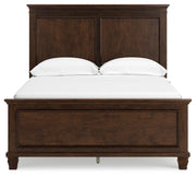 Ashley Furniture Danabrin bed with headboard, featuring a dark wood finish and classic design, shown in a head-on view.