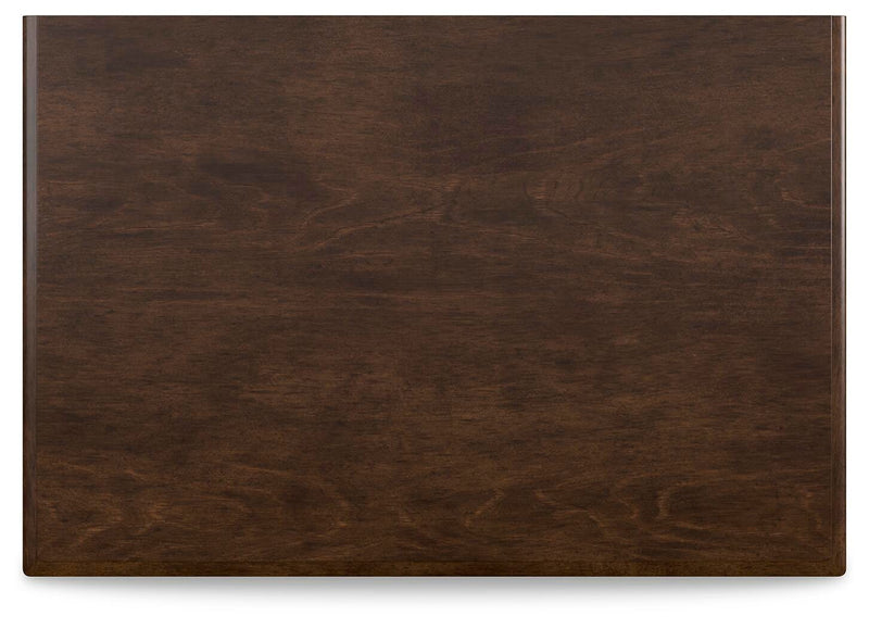 Ashley Furniture Danabrin Nightstand with top surface and storage drawer, featuring a dark wood finish and modern design.