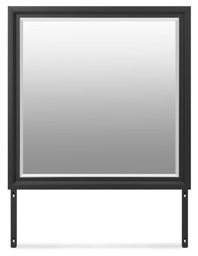 Ashley Furniture Lanolee bedroom mirror with a sleek rectangular design and a polished wood frame.