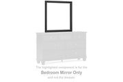 Ashley Furniture Lanolee bedroom mirror with a sleek rectangular frame and clear reflective glass.