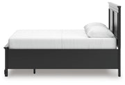 Ashley Furniture Lanolee panel storage bed shown from the side with built-in storage drawers and a modern wood finish