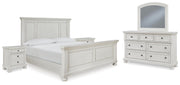 Ashley Furniture Robbinsdale bedroom set with a stylish bed frame, matching nightstands, and dresser in a modern bedroom design.