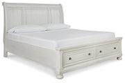 Ashley Furniture Robbinsdale bedroom set with a stylish bed frame, dresser, and nightstands in a modern bedroom setting.