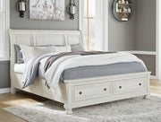 Ashley Furniture Robbinsdale bedroom set featuring a bed with a padded headboard, matching nightstands, and a modern, coordinated design.