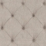 Ashley Furniture Realyn upholstered bed with plush fabric and tufted headboard, shown in a neutral beige color.