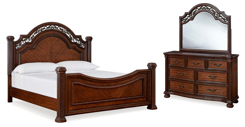Ashley Furniture Lavinton Bedroom Set with a stylish bed frame, matching nightstands, and coordinated bedroom furniture.