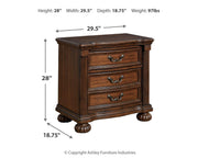 Ashley Furniture Lavinton bedroom set with a modern bed frame, matching nightstands, and dresser in a stylish bedroom display