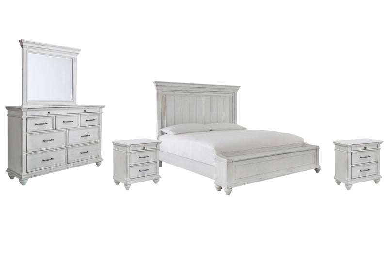 Ashley Furniture Kanwyn bedroom set featuring a stylish bed, matching nightstands, and coordinated décor in a modern bedroom style.