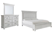 Ashley Furniture Kanwyn bedroom set with a modern bed frame, matching nightstands, and stylish bedroom furniture in soft neutral tones.