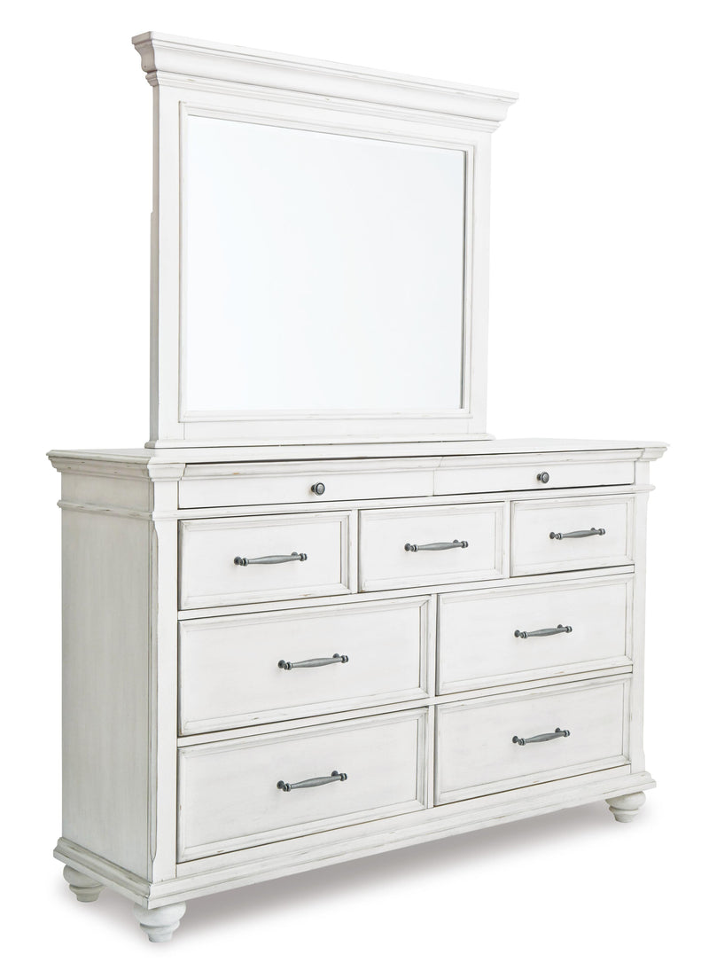 Ashley Furniture Kanwyn bedroom set featuring a stylish bed frame, matching nightstands, and coordinated bedroom furniture in a modern design.