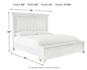 Ashley Furniture Kanwyn bedroom set featuring a bed with a padded headboard and matching nightstands in a modern design.